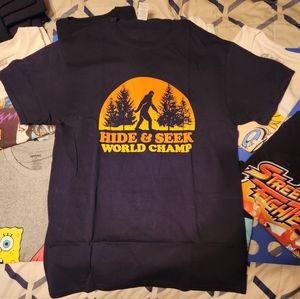 Hide & Seek world champ T-Shirt Bigfoot size Medium.
